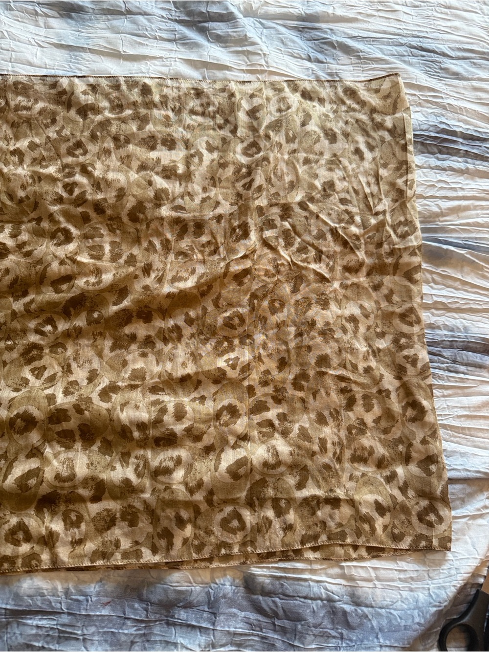 Brown Leopard-Print Lined Scarf - Picture 5 of 10